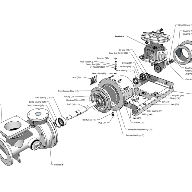 Technical illustration exploded view